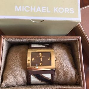Michael Kors animal print cuff watch